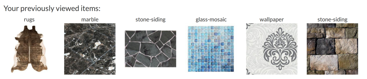 samples of viewed home building materials